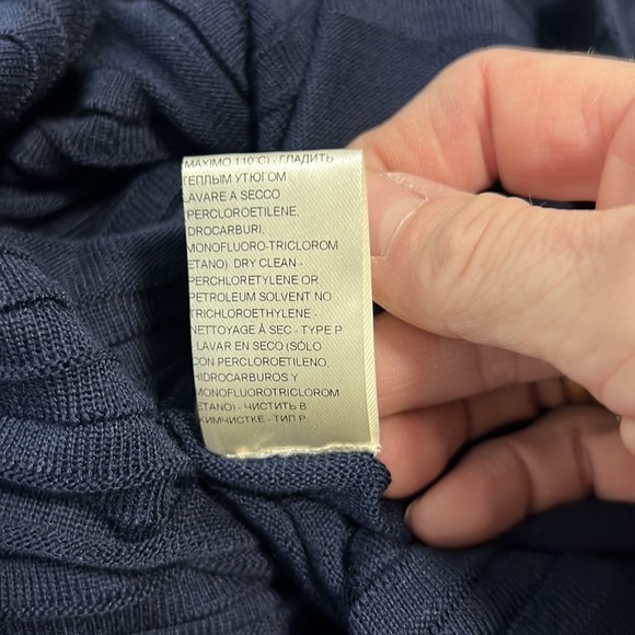 Agnona Navy Blue Silk Cotton Knit Dress 44 - Picture 9 of 11